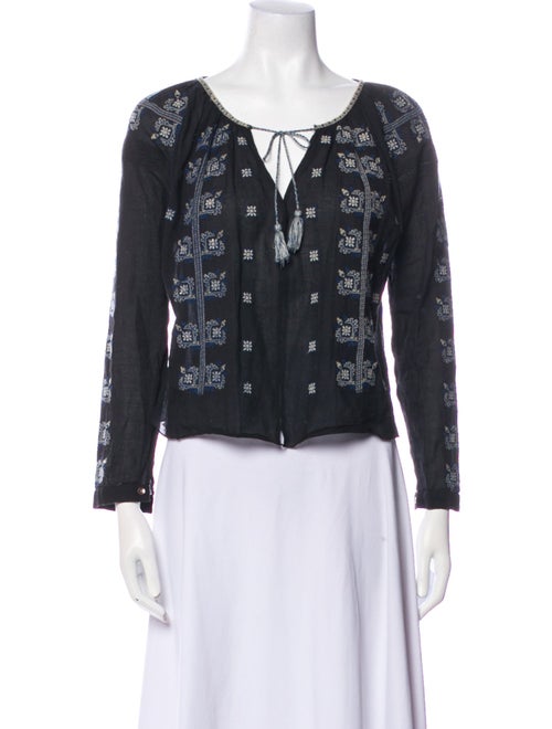 Isabel Marant Printed Tie Neck Blouse