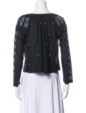 Isabel Marant Printed Tie Neck Blouse