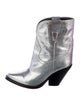 Isabel Marant Leather Colorblock Pattern Western Boots