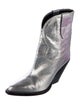 Isabel Marant Leather Colorblock Pattern Western Boots