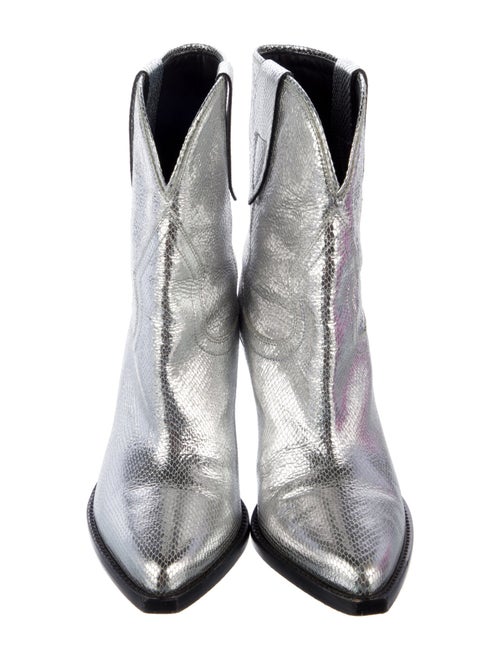 Isabel Marant Leather Colorblock Pattern Western Boots