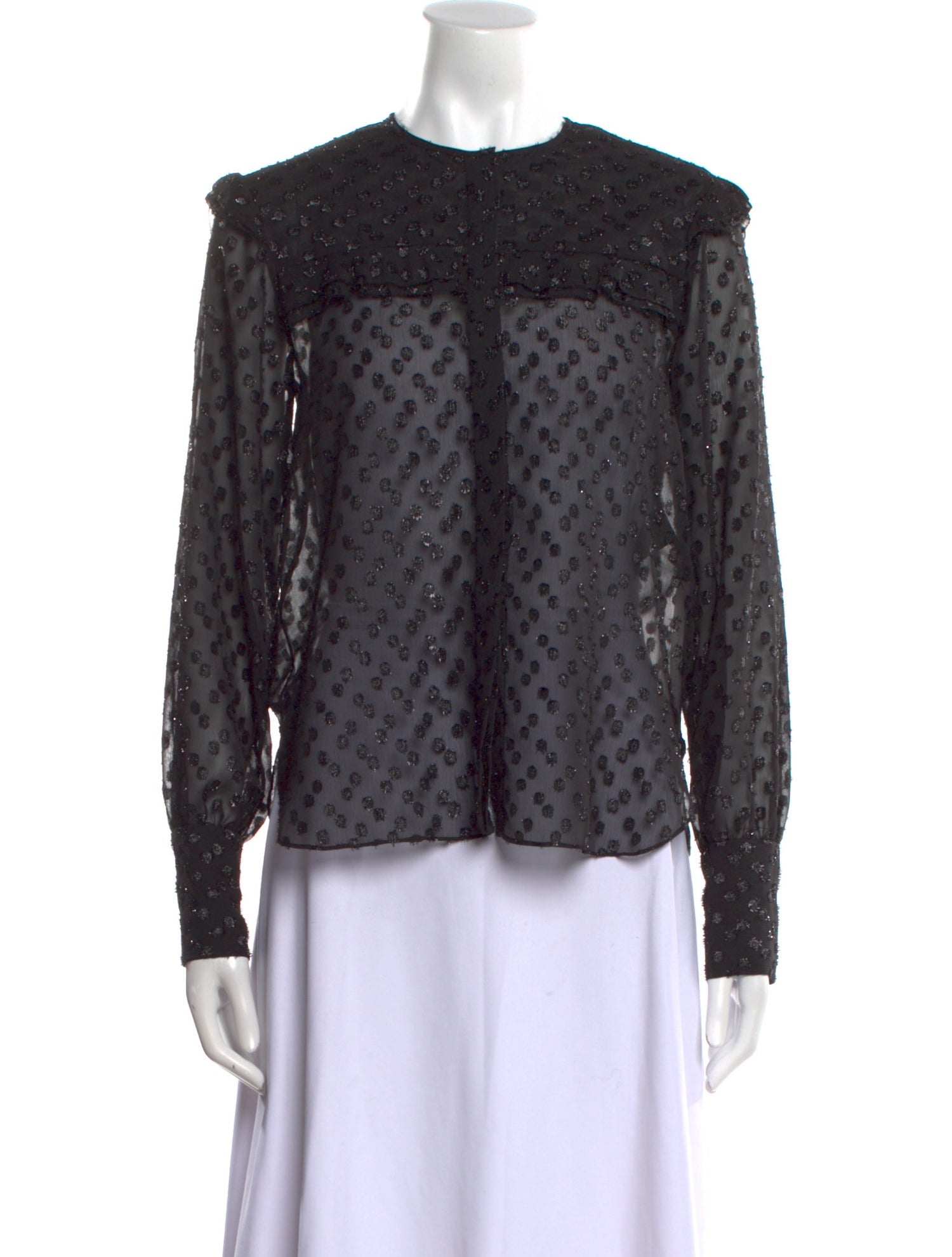 Isabel Marant Polka Dot Print Crew Neck Blouse