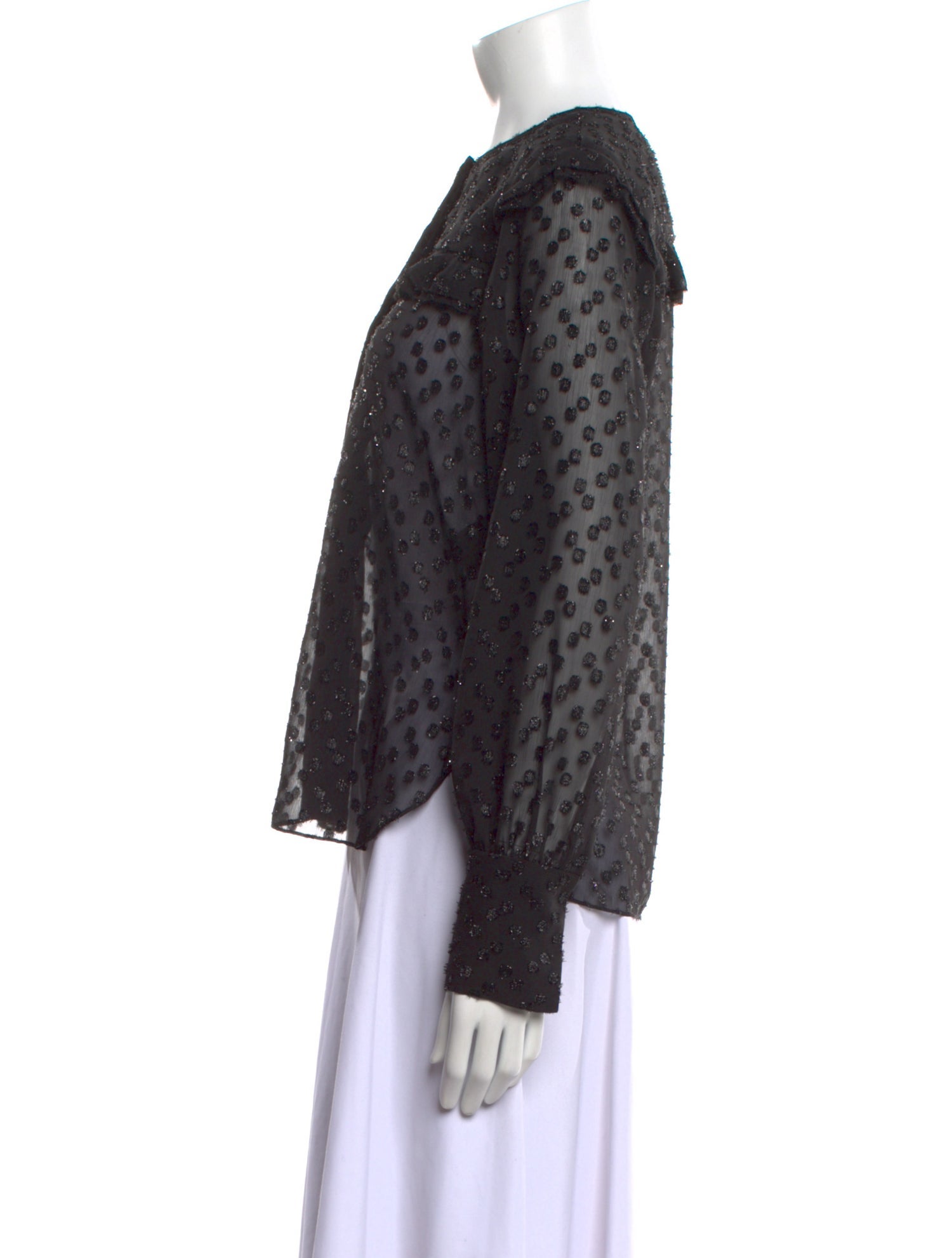 Isabel Marant Polka Dot Print Crew Neck Blouse