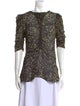 Isabel Marant Animal Print Bateau Neckline Blouse