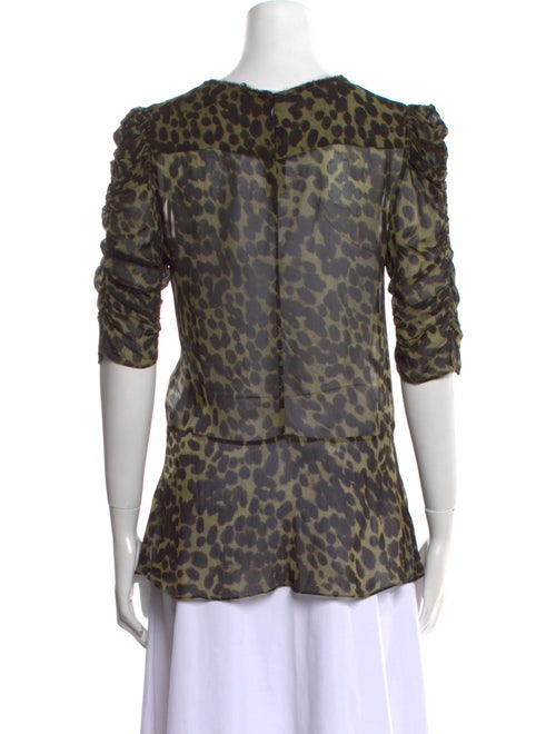 Isabel Marant Animal Print Bateau Neckline Blouse