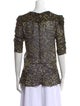 Isabel Marant Animal Print Bateau Neckline Blouse