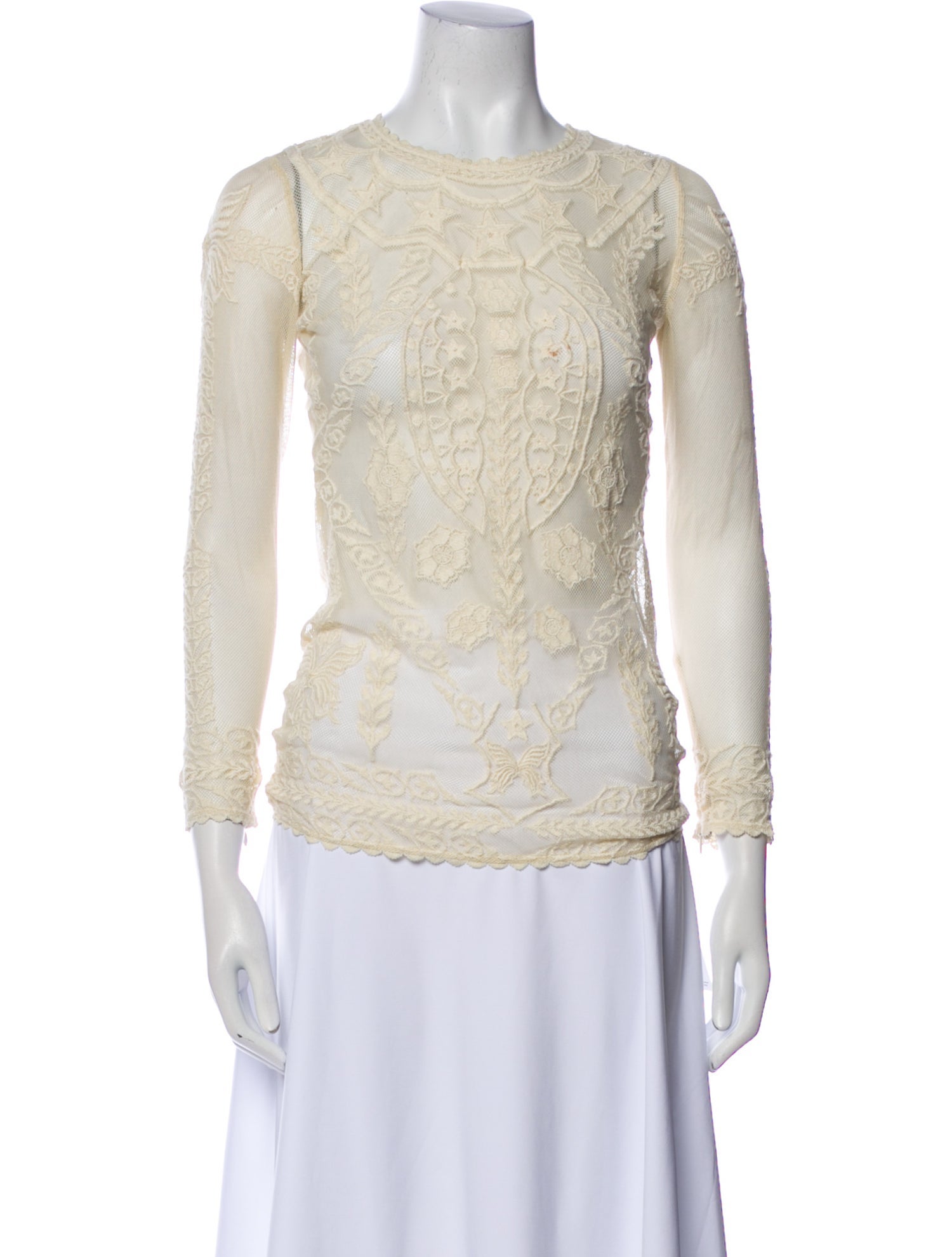 Isabel Marant Lace Pattern Scoop Neck Top