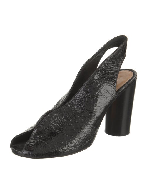 Isabel Marant Patent Leather Animal Print Slingback Pumps