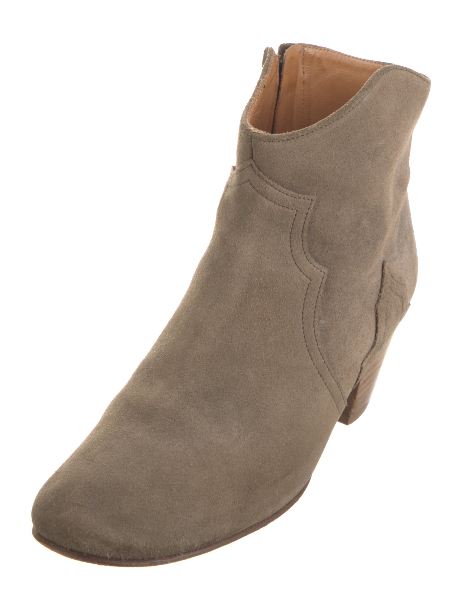 Isabel Marant Suede Leather Trim Embellishment Western Boots