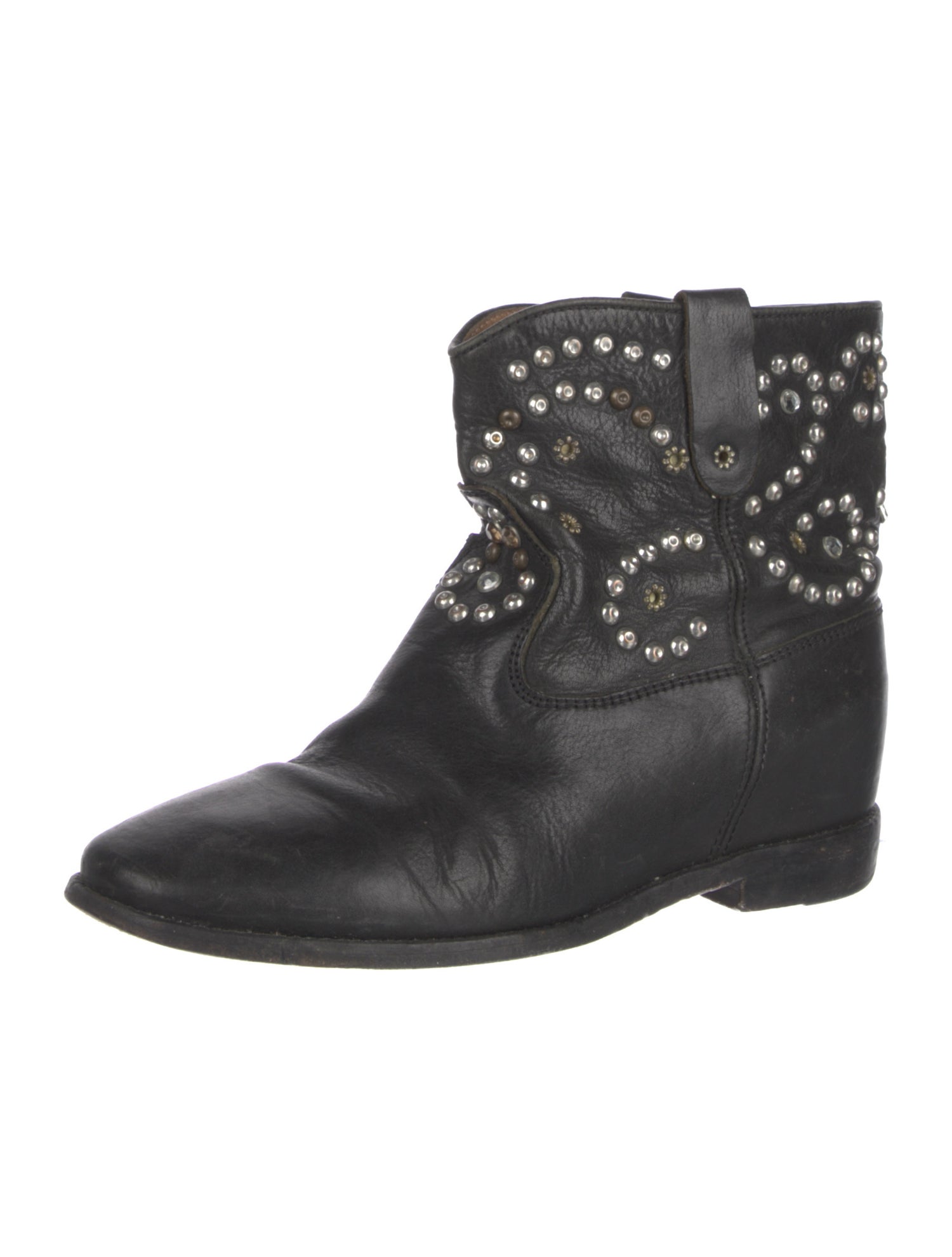 Isabel Marant Leather Studded Accents Boots