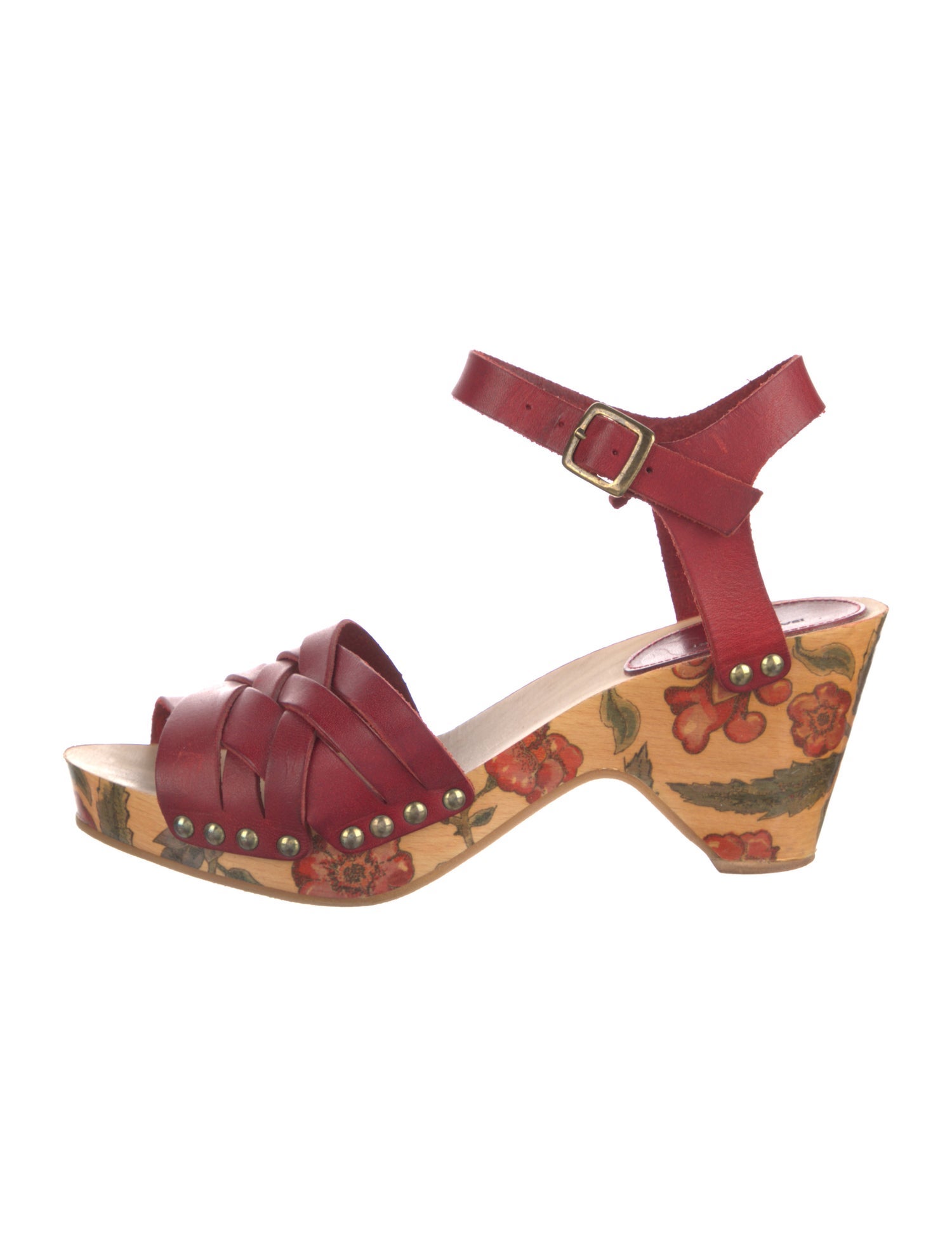 Isabel Marant Leather Floral Print Sandals