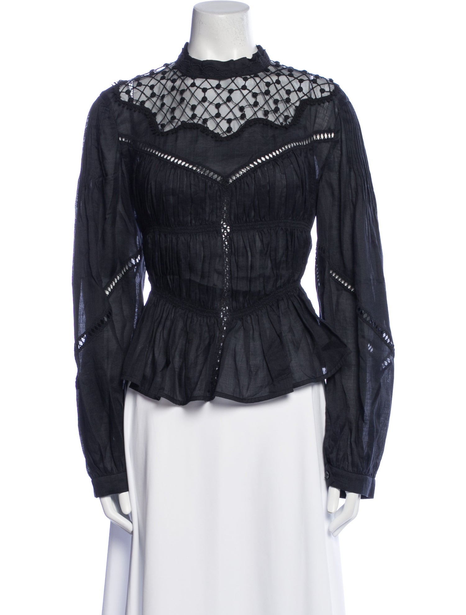 Isabel Marant Mock Neck Long Sleeve Blouse