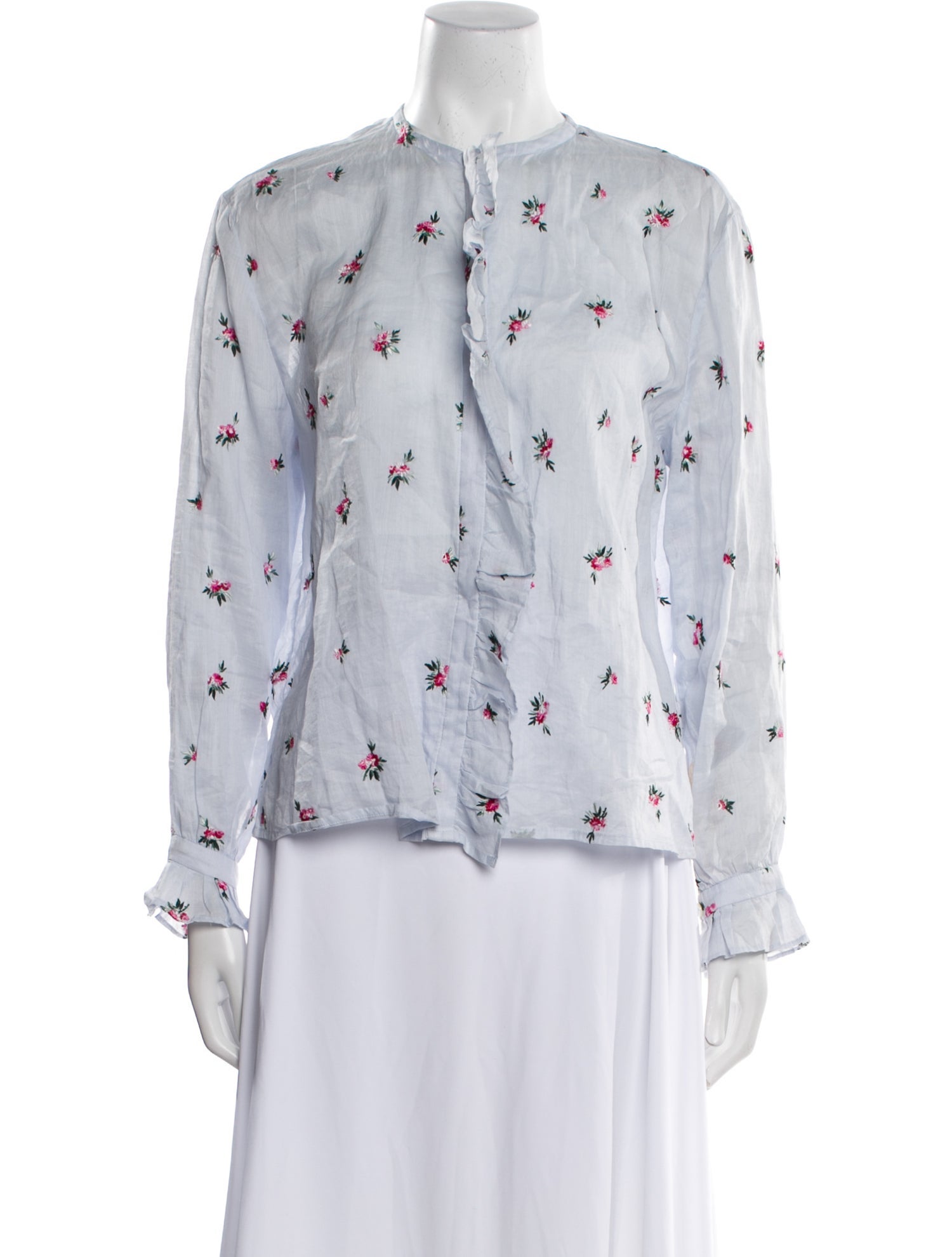 Isabel Marant Floral Print Mock Neck Blouse