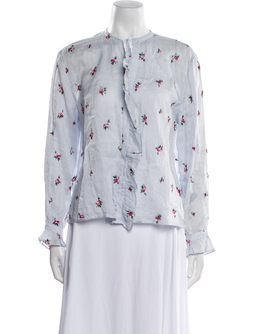 Isabel Marant Floral Print Mock Neck Blouse