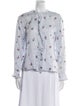Isabel Marant Floral Print Mock Neck Blouse