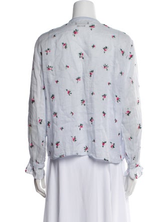 Isabel Marant Floral Print Mock Neck Blouse