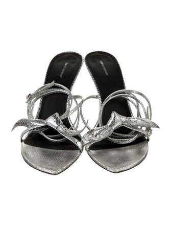 Isabel Marant Embossed Leather Bow Accents Sandals
