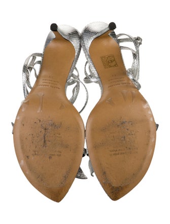 Isabel Marant Embossed Leather Bow Accents Sandals