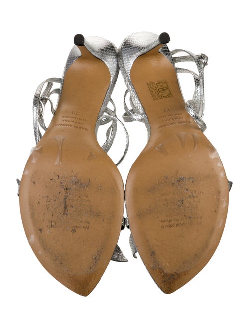 Isabel Marant Embossed Leather Bow Accents Sandals