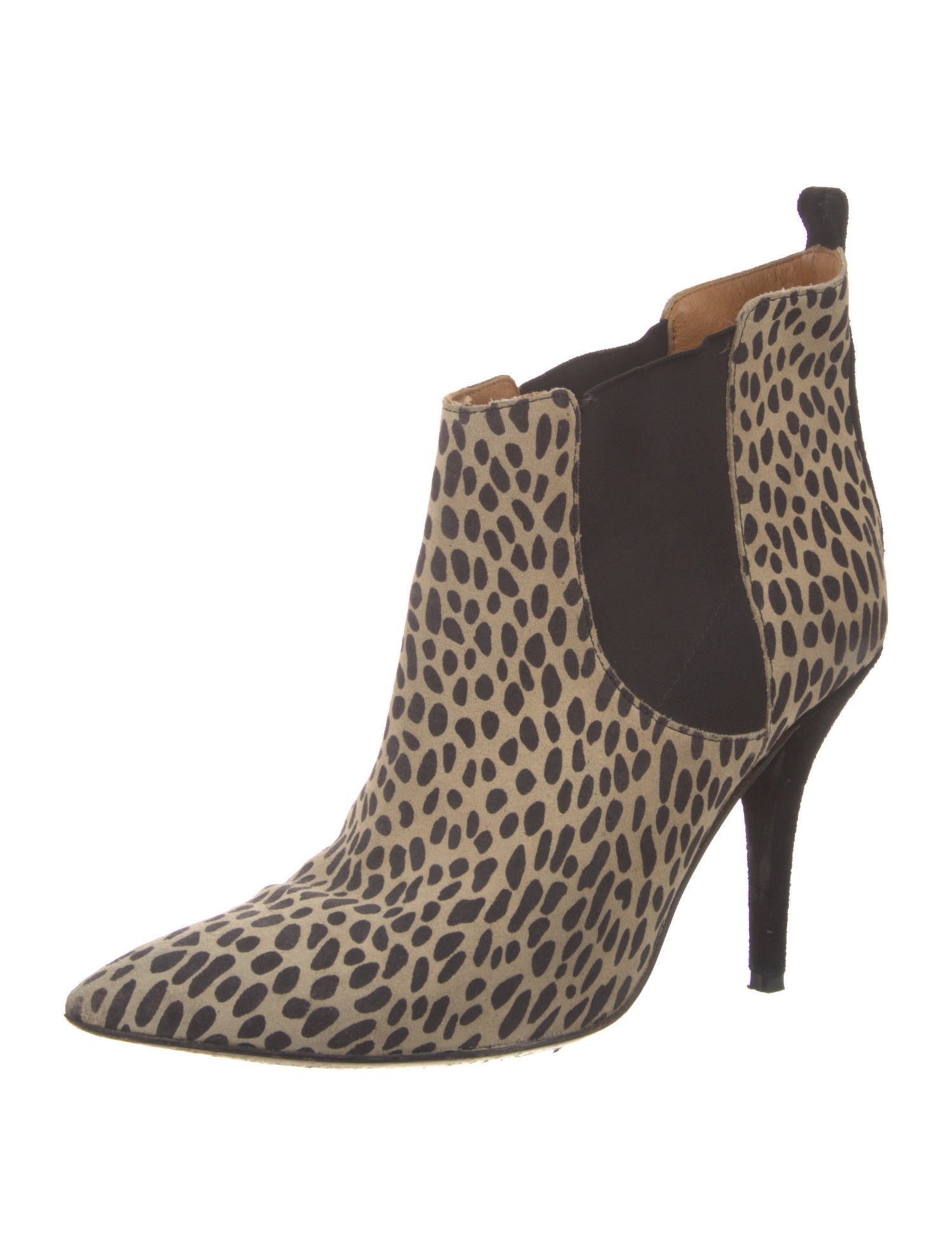 Isabel Marant Suede Animal Print Chelsea Boots