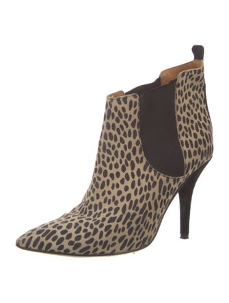 Isabel Marant Suede Animal Print Chelsea Boots