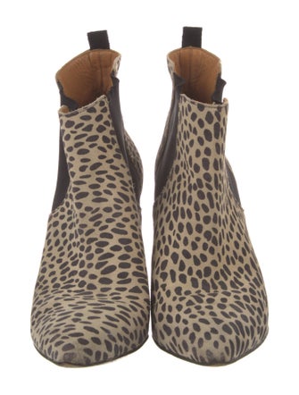 Isabel Marant Suede Animal Print Chelsea Boots