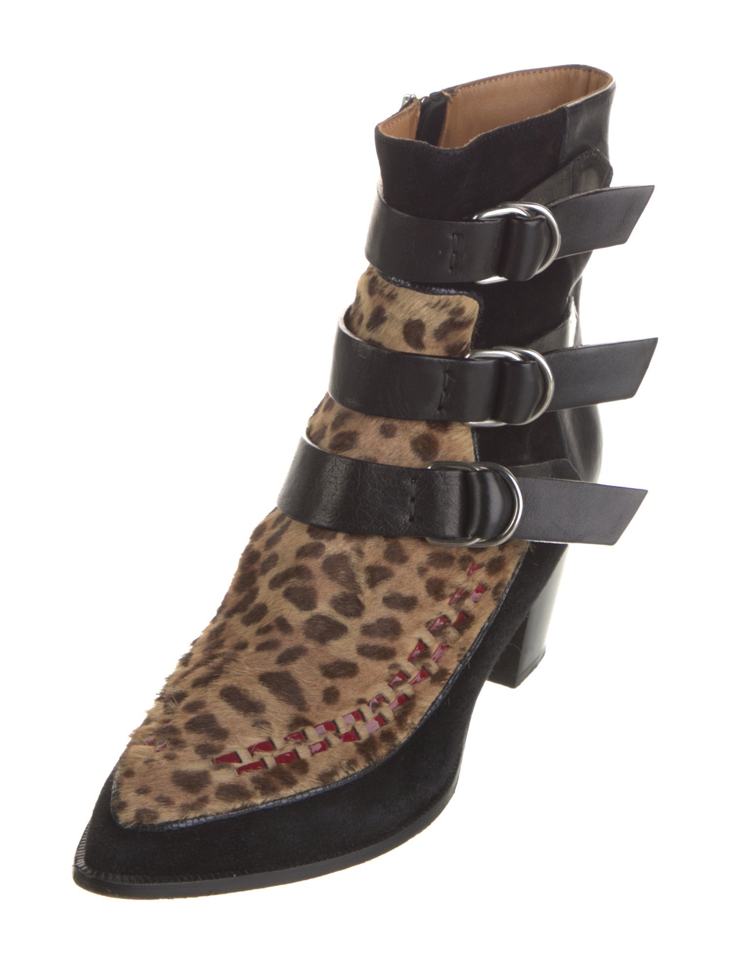 Isabel Marant Leather Animal Print Boots