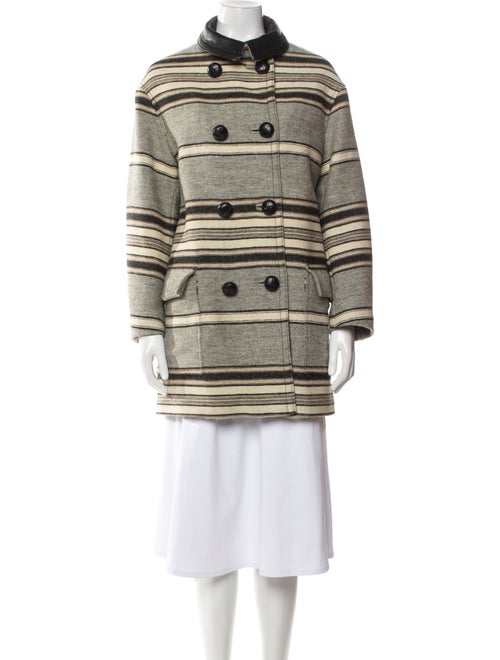 Isabel Marant Virgin Wool Striped Trench Coat