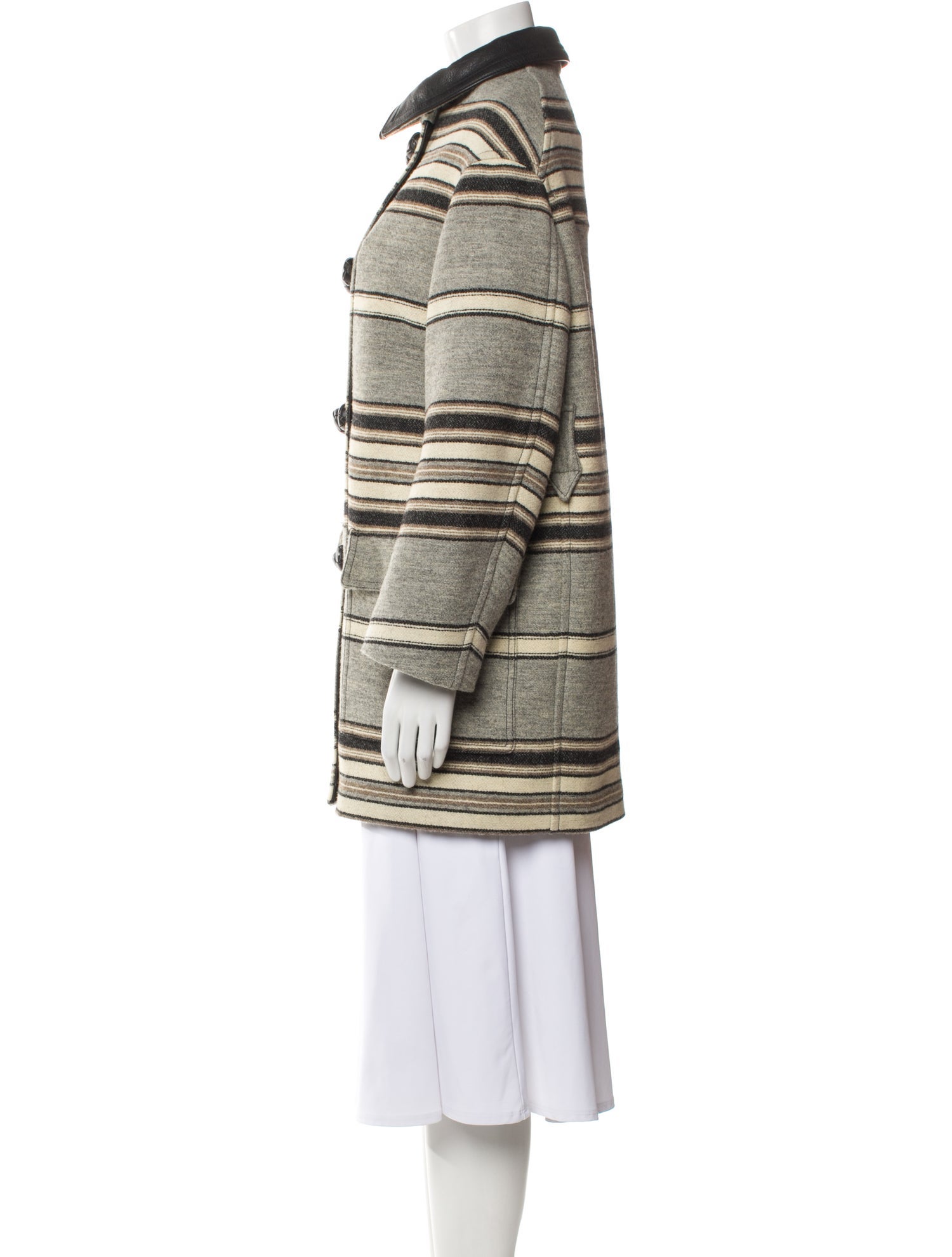 Isabel Marant Virgin Wool Striped Trench Coat