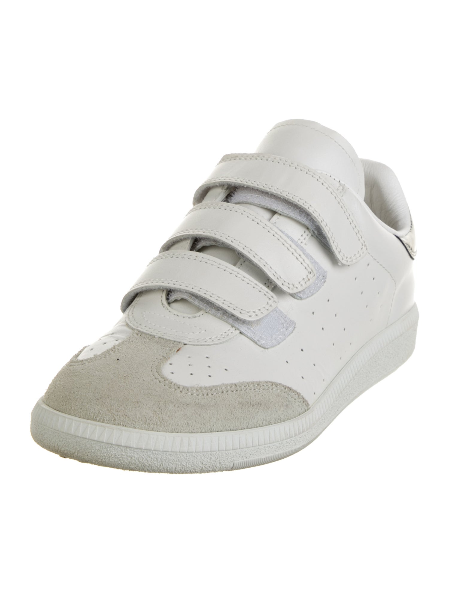 Isabel Marant Leather Colorblock Pattern Sneakers