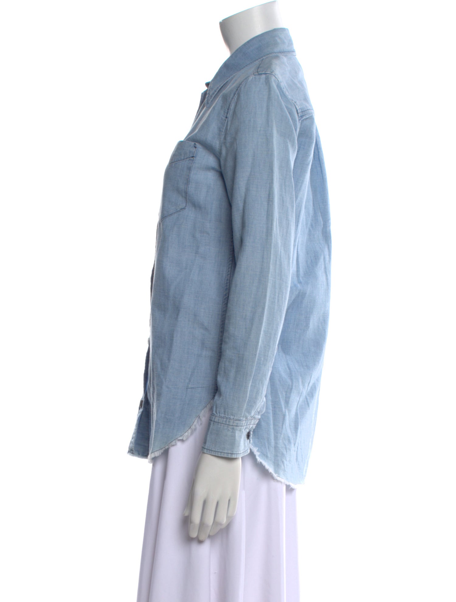 Isabel Marant Linen Long Sleeve Button-Up Top