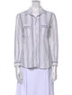 Isabel Marant Striped Three-Quarter Sleeve Button-Up Top