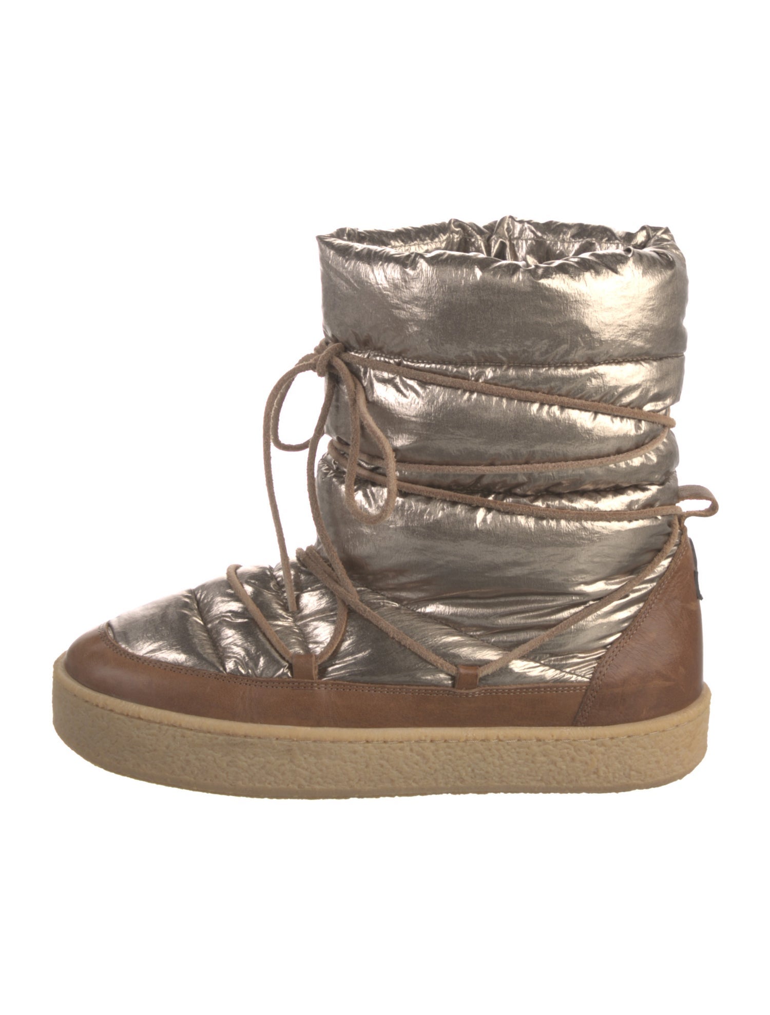 Isabel Marant Nylon Colorblock Pattern Lace-Up Boots