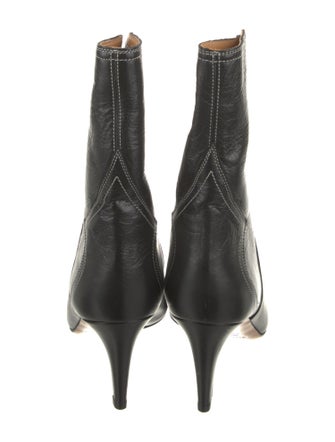 Isabel Marant Leather Whipstitch Trim Western Boots