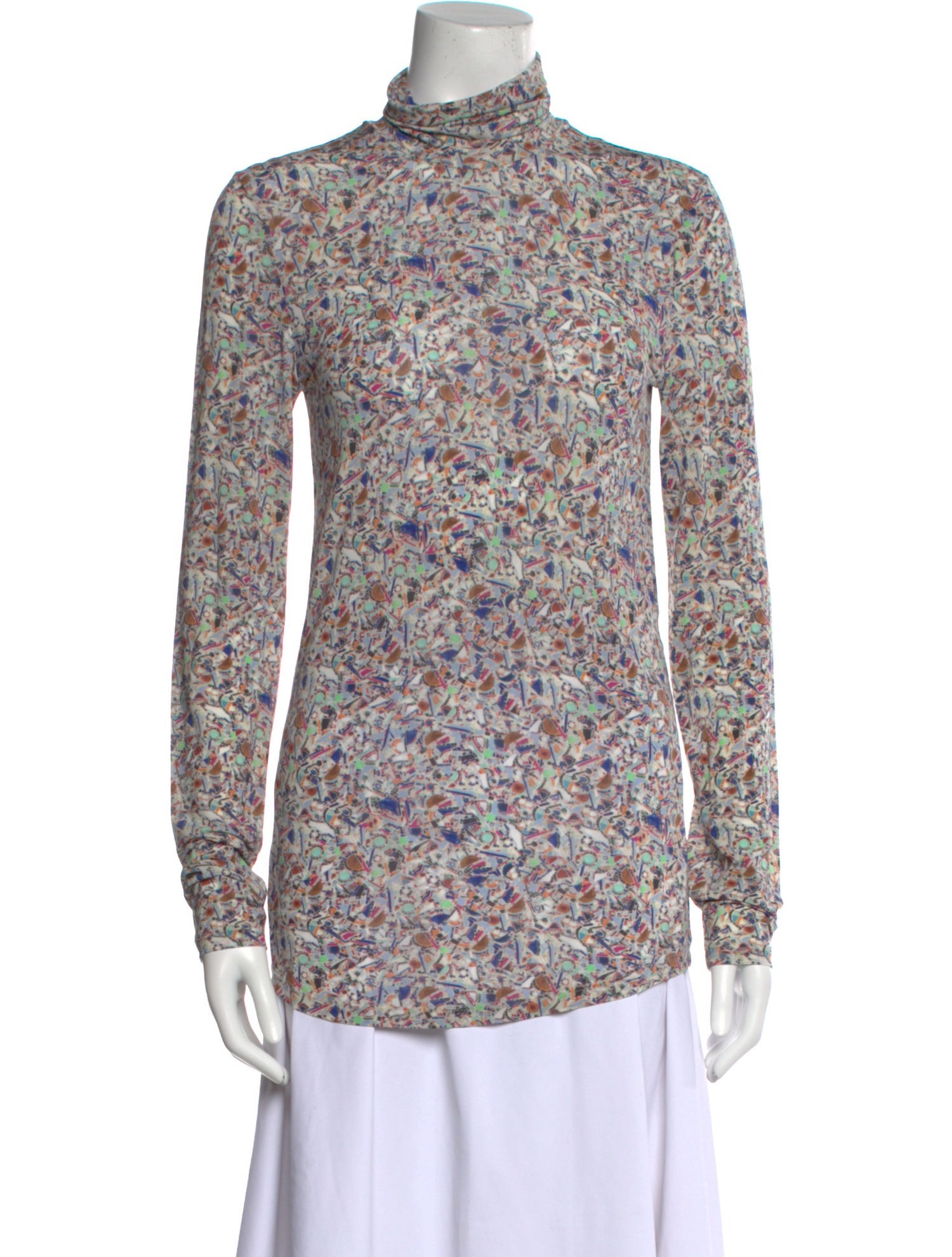 Isabel Marant Floral Print Mock Neck Blouse
