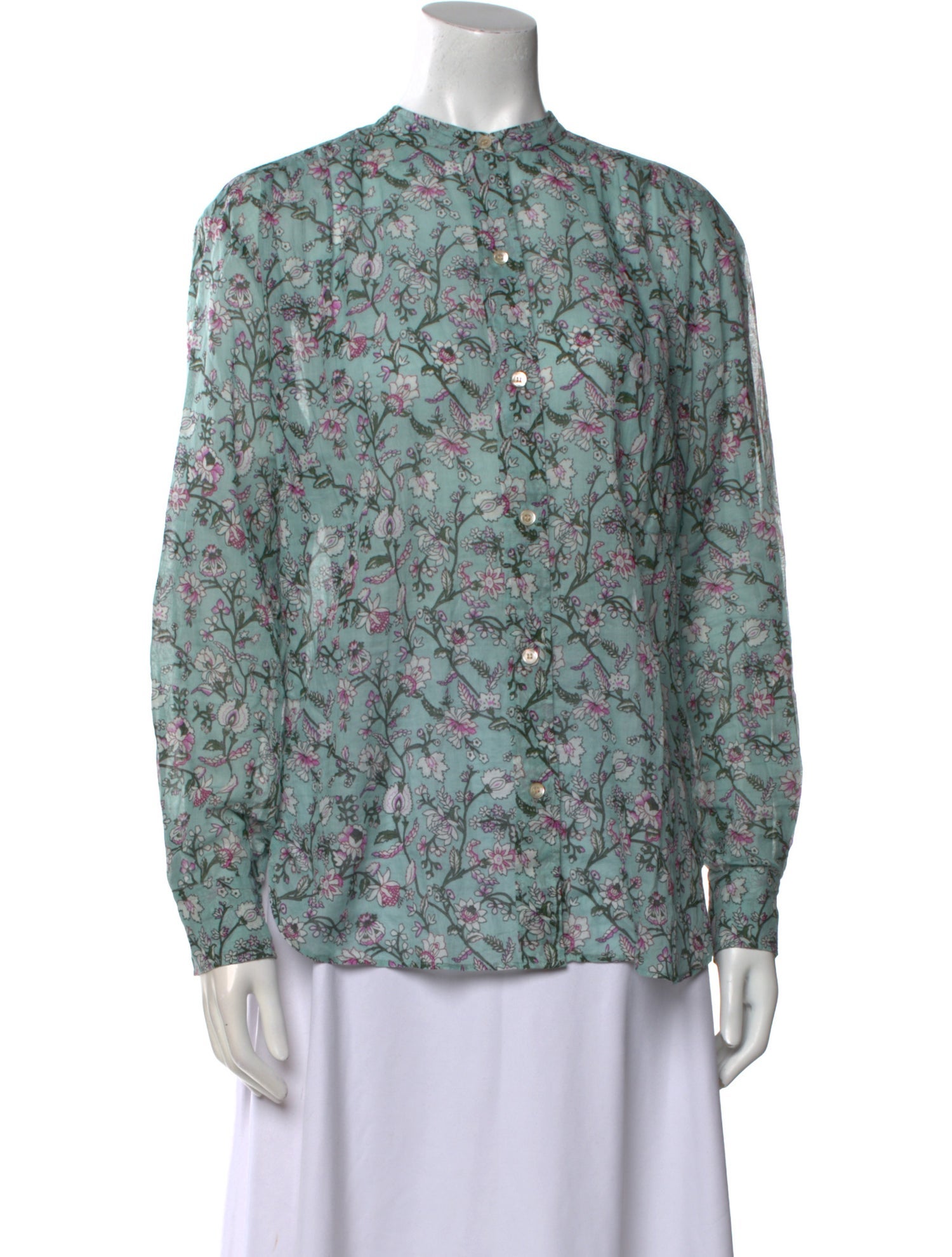 Isabel Marant Floral Print Mock Neck Blouse