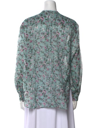 Isabel Marant Floral Print Mock Neck Blouse