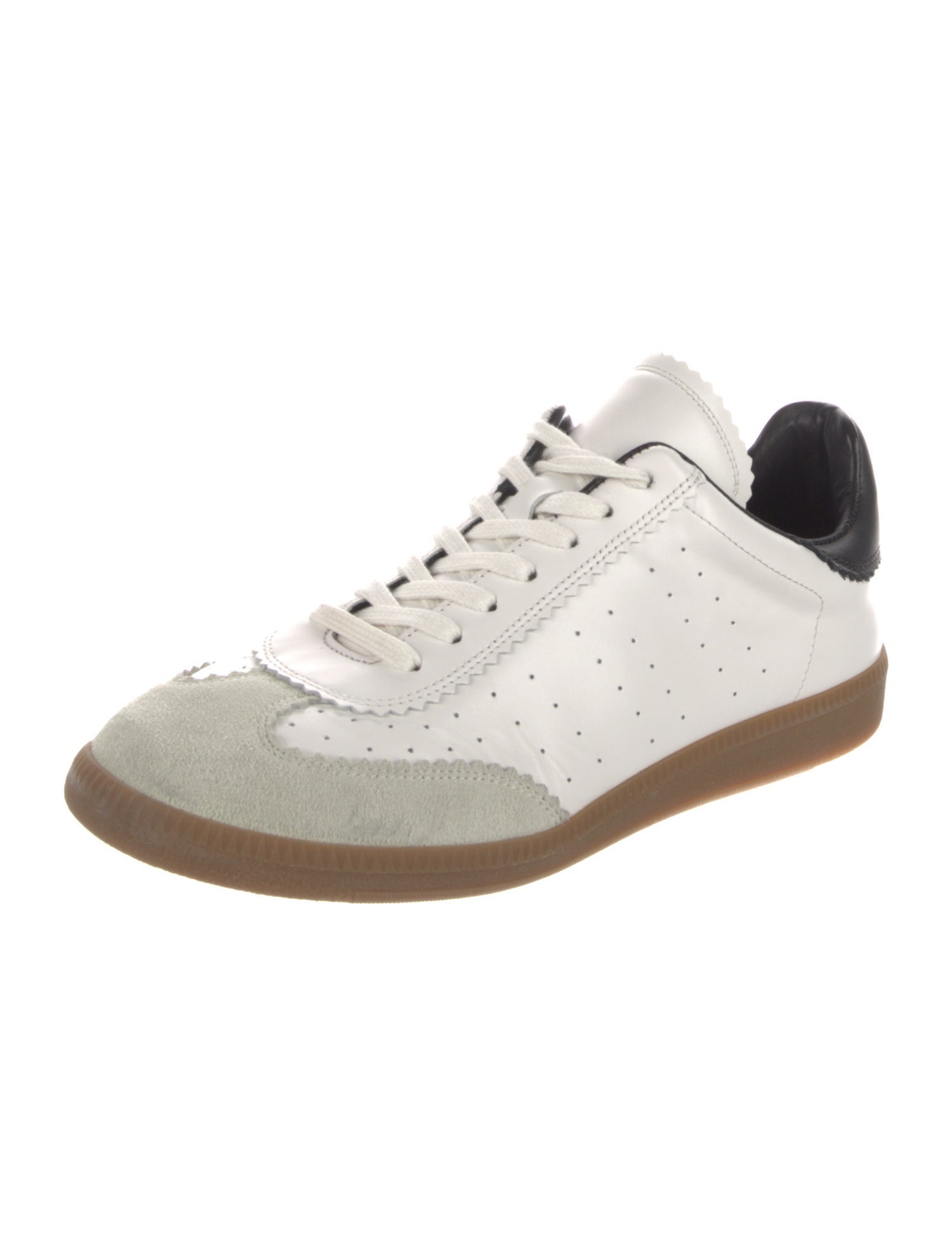 Isabel Marant Leather Colorblock Pattern Sneakers