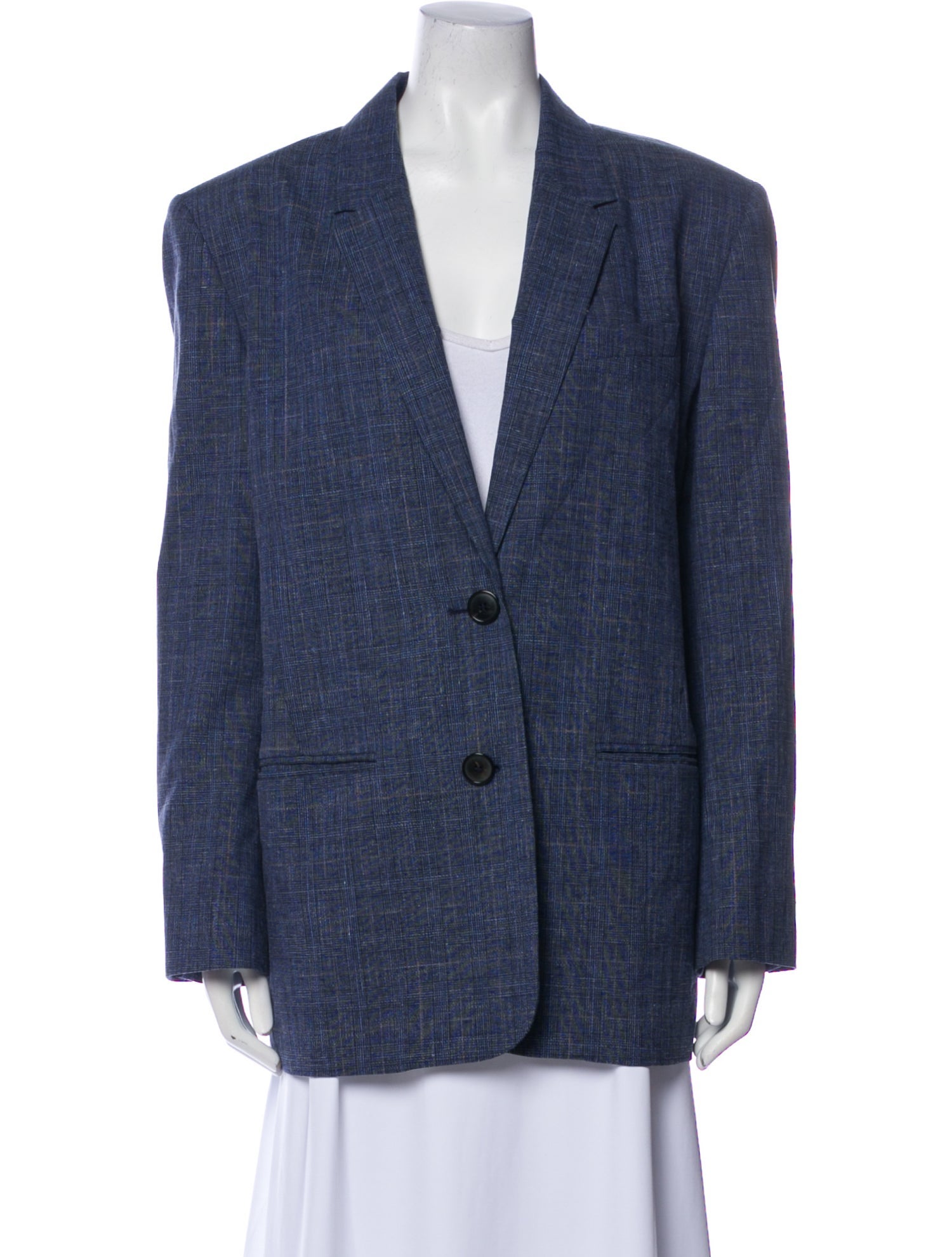 Étoile Isabel Marant Virgin Wool Plaid Print Blazer