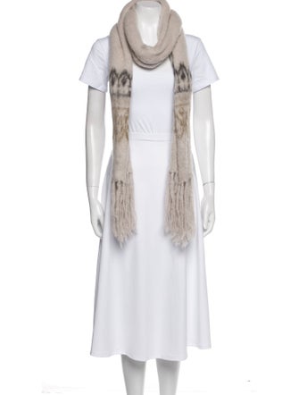 Isabel Marant Checkered Print Wool Scarf