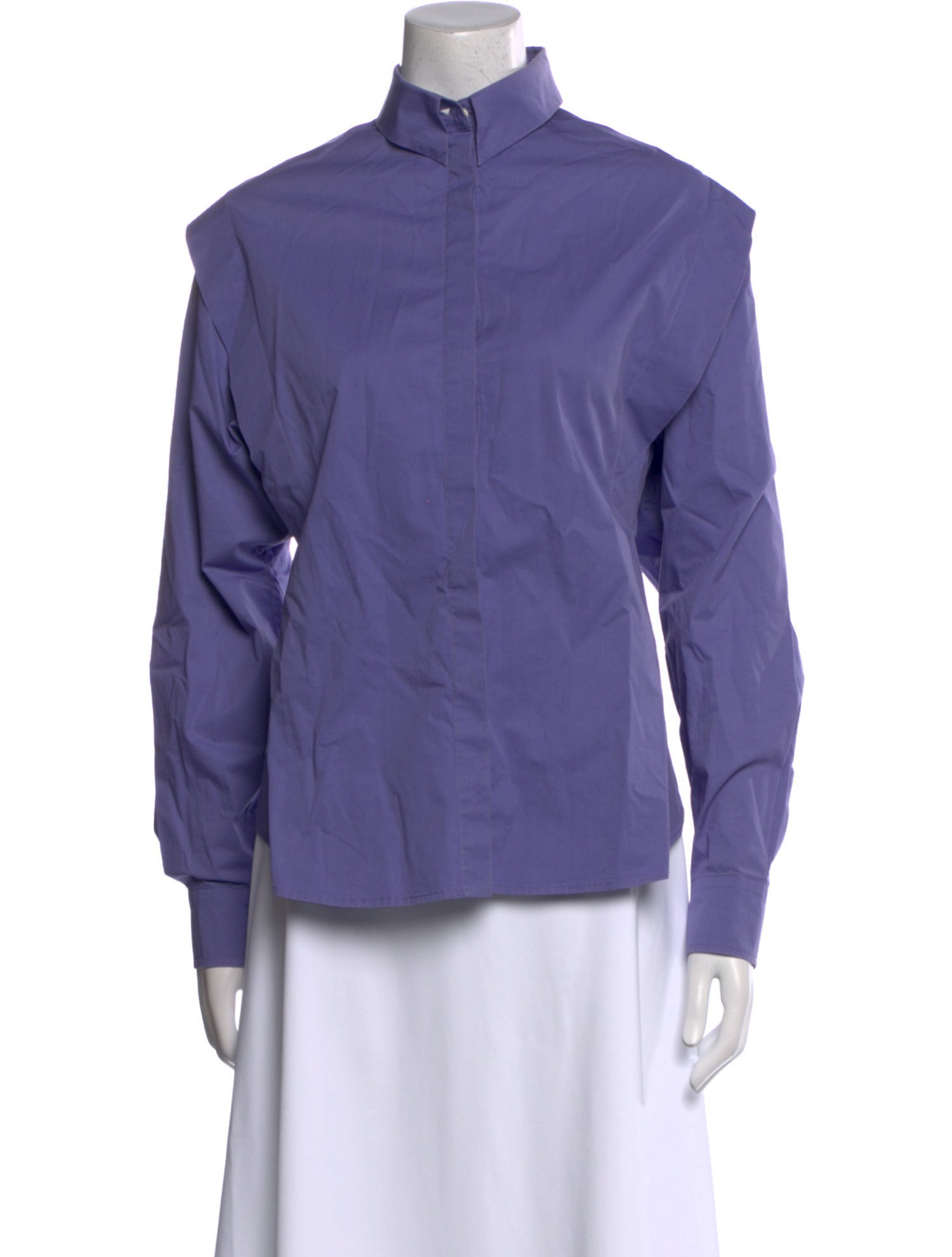 Isabel Marant Mock Neck Long Sleeve Button-Up Top