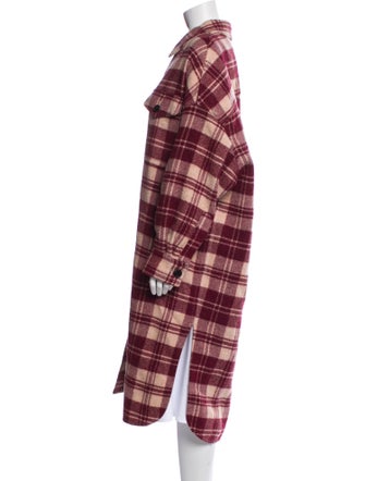 Isabel Marant Wool Plaid Print Coat