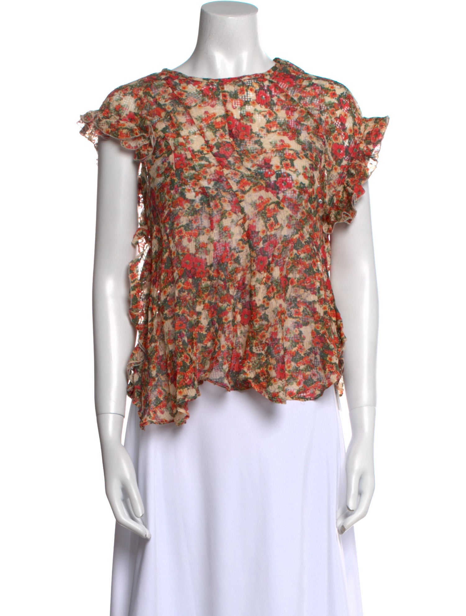 Isabel Marant Floral Print Bateau Neckline Blouse w/ Tags