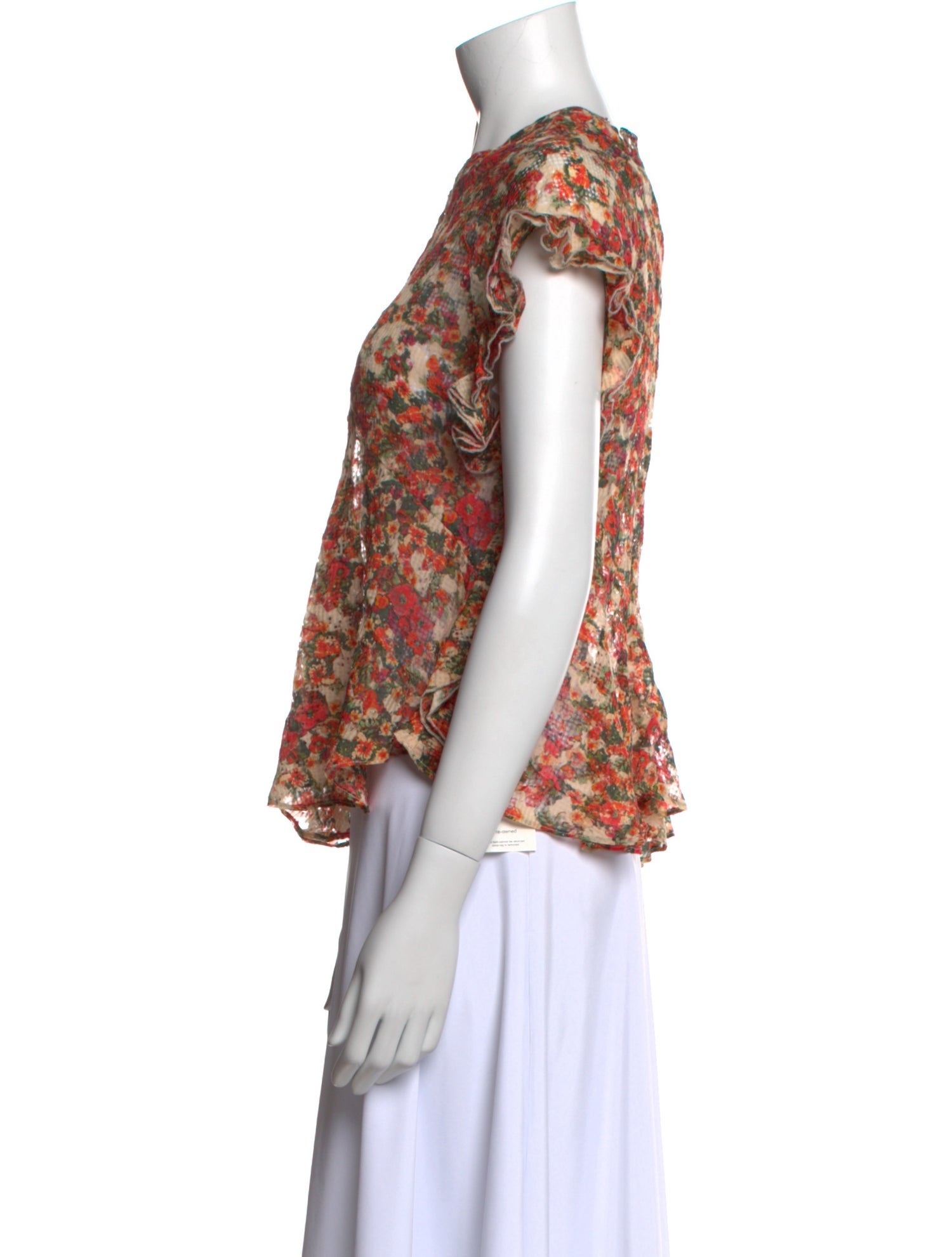 Isabel Marant Floral Print Bateau Neckline Blouse w/ Tags