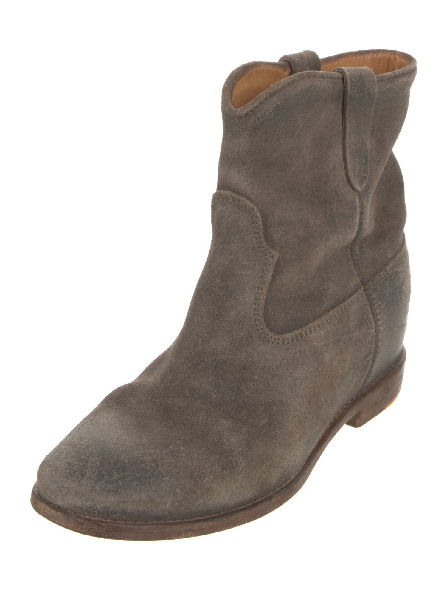 Isabel Marant Suede Leather Trim Embellishment Moto Boots