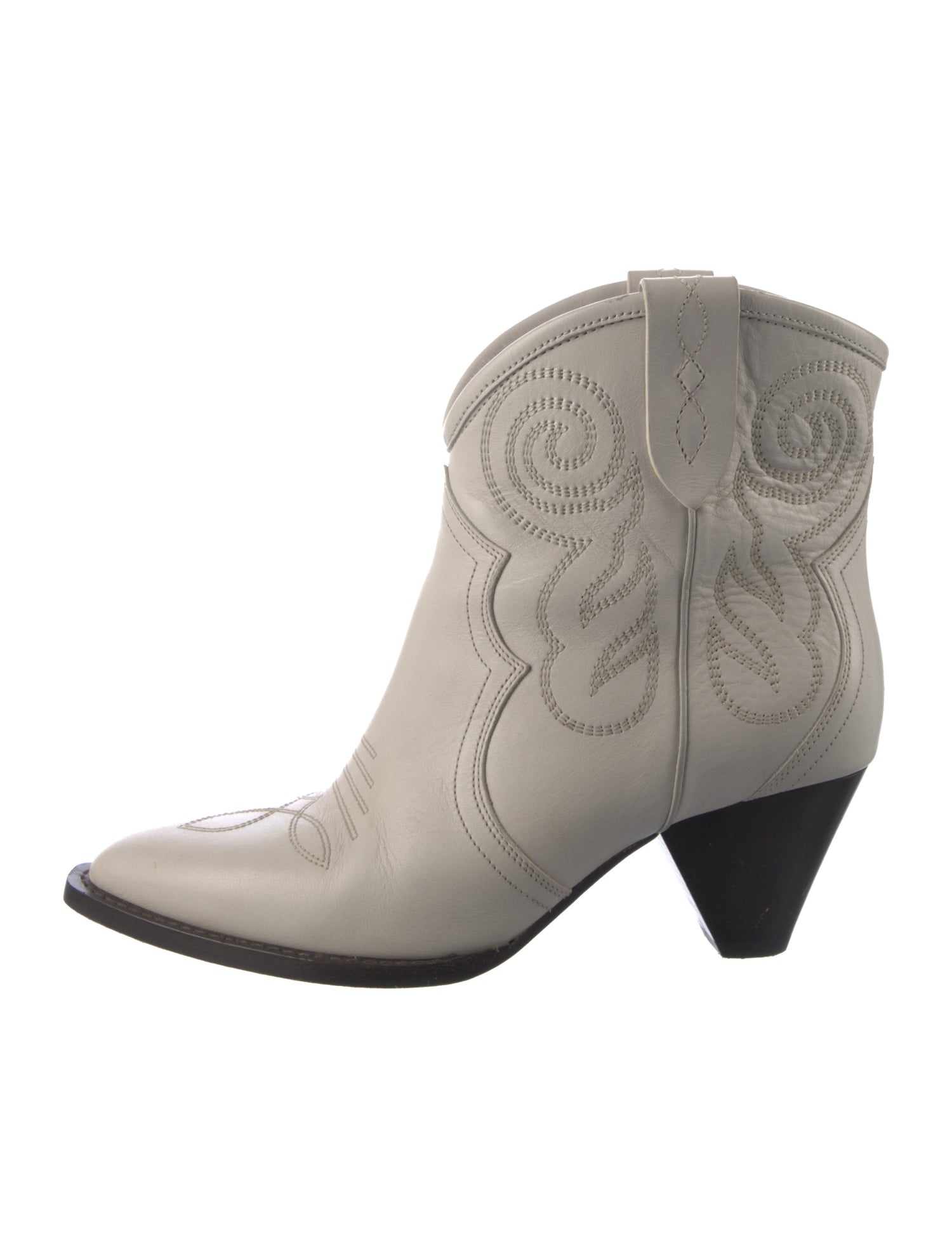 Isabel Marant Leather Embroidered Accent Western Boots