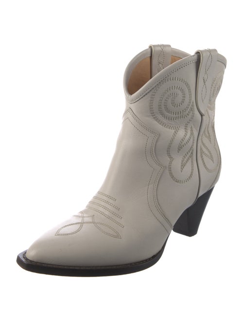 Isabel Marant Leather Embroidered Accent Western Boots