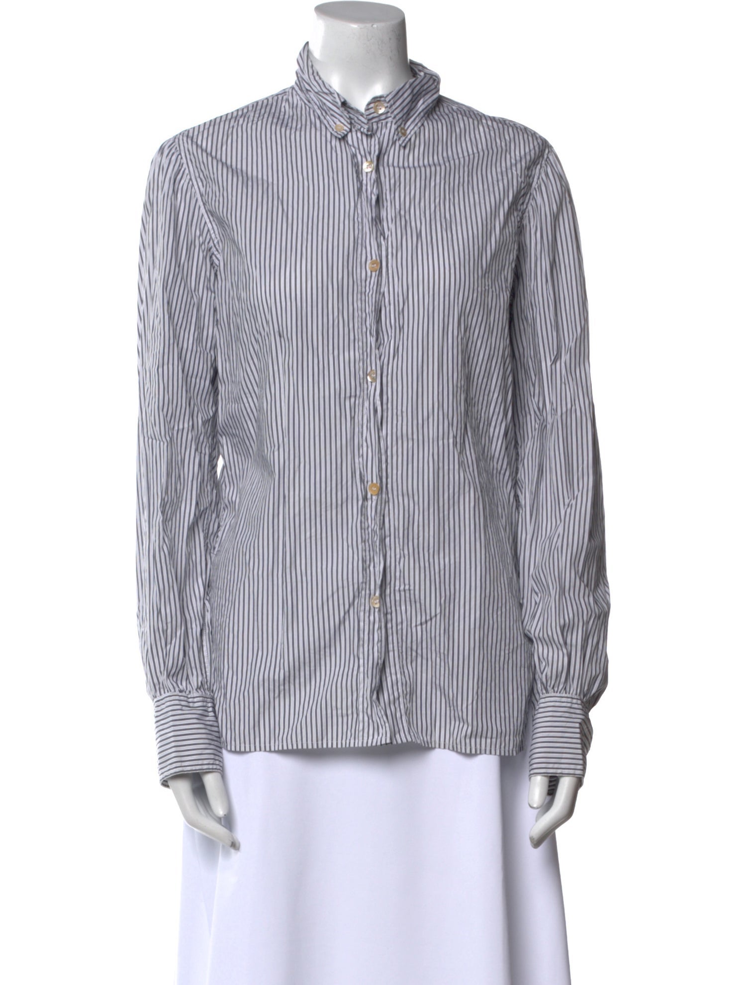 Isabel Marant Striped Long Sleeve Button-Up Top