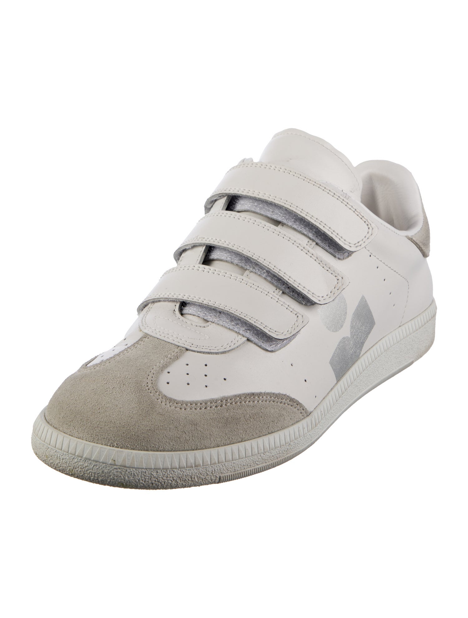 Isabel Marant Leather Colorblock Pattern Sneakers