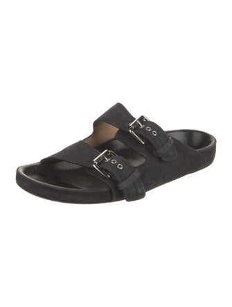 Isabel Marant Suede Embroidered Accent Slides
